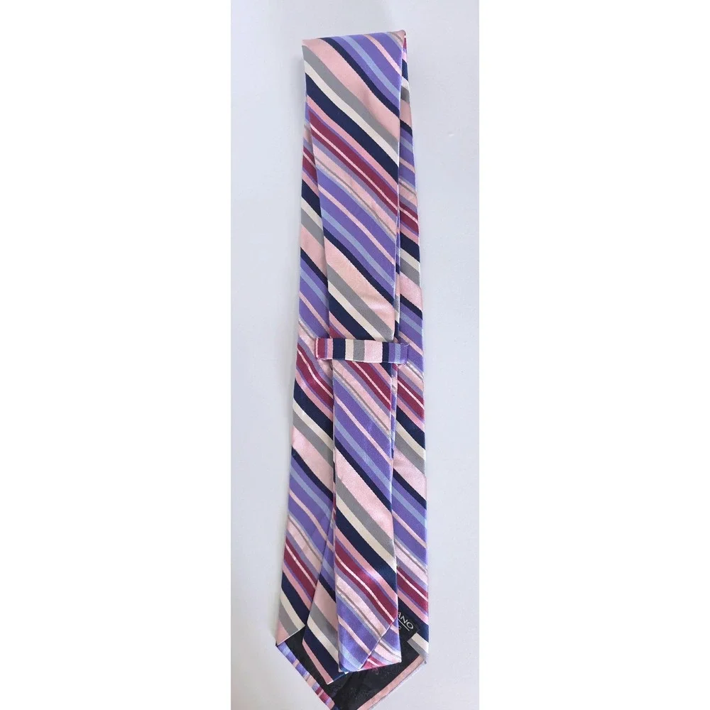 Murano‎ Extra Long Silk Tie Purple Blue Pink Striped Diagonal Business Formal